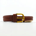 CELINE Old Logo 90s Vintage Leather Belt, Brown with Gold Buckle, M12, Made in Italy