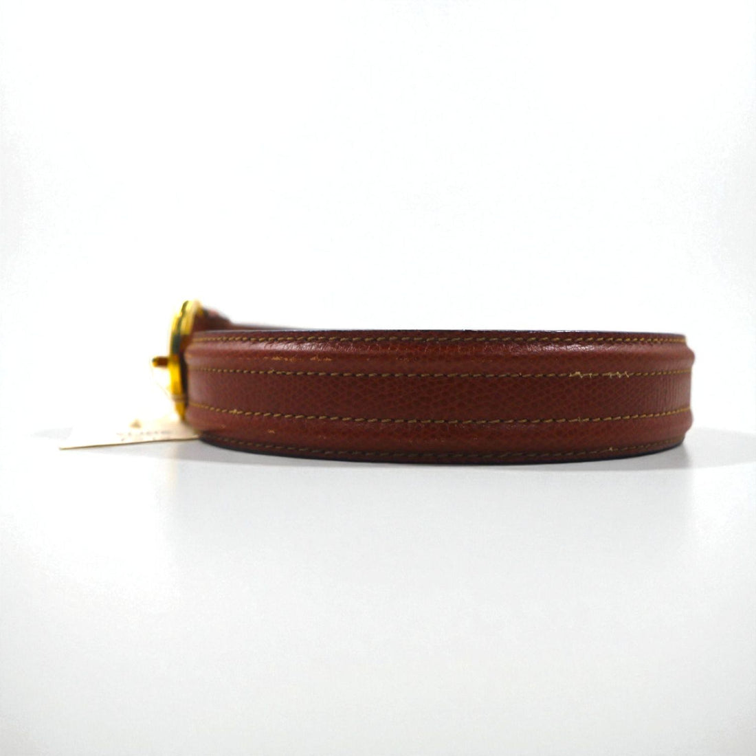 CELINE Old Logo 90s Vintage Leather Belt, Brown with Gold Buckle, M12, Made in Italy