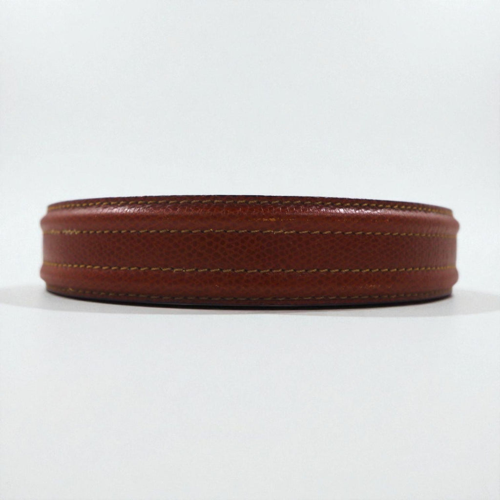 CELINE Old Logo 90s Vintage Leather Belt, Brown with Gold Buckle, M12, Made in Italy