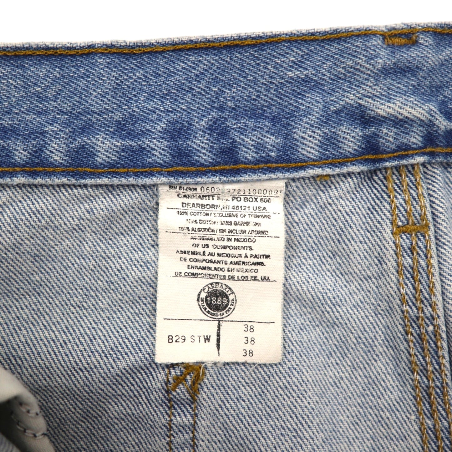 Carhartt Denim Short Painter Pants, Size L, Indigo and Blue, B29 STW, Made in Mexico