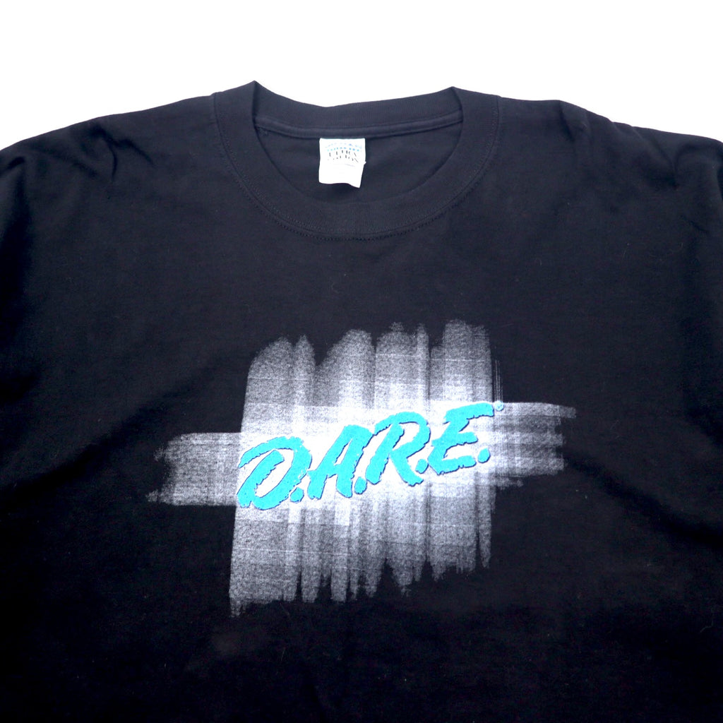 GILDAN 90年代 D.A.R.E. プリント Tシャツ XXL ブラック コットン ビッグサイズ ホンジュラス製