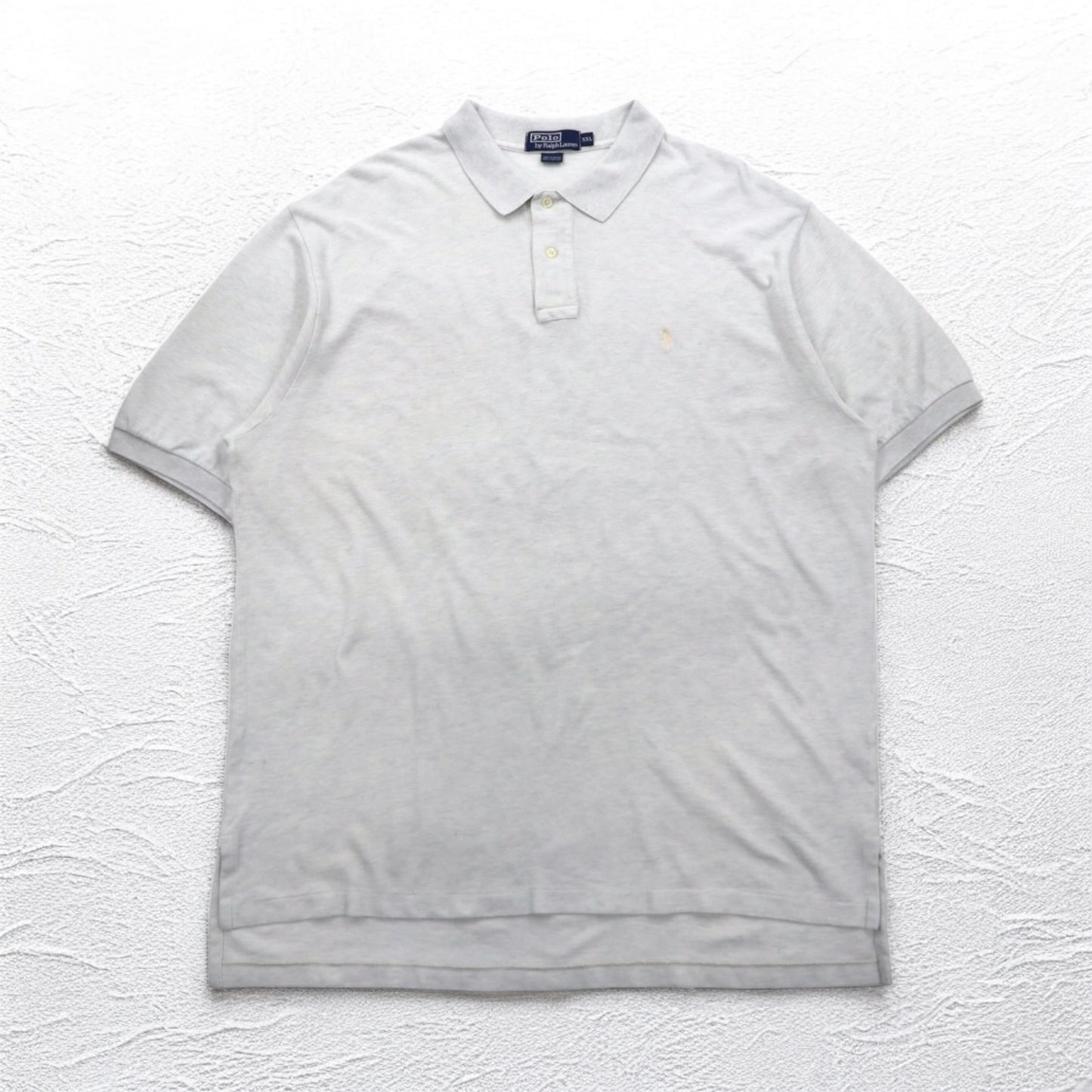 Polo by Ralph Lauren 90s Polo Shirt 2XL Grey Pique Small Pony Embroidery Big Size