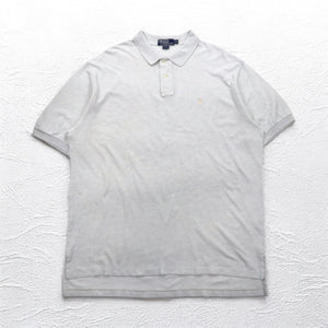 Polo by Ralph Lauren 90年代 ポロシャツ 2XL グレー 鹿の子 スモールポニー刺繍 ビッグサイズ