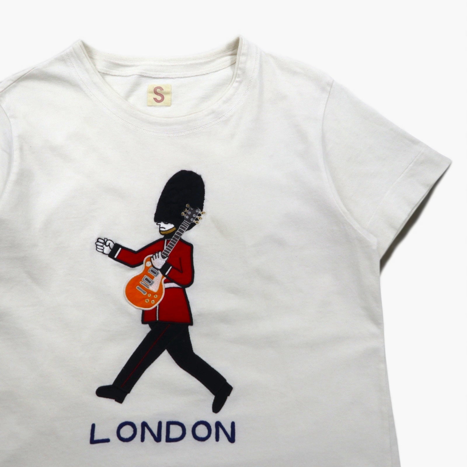 BRU NA BOIINE Souvenir T-Shirt, Size S, White, LONDON, Cotton, Made in Japan