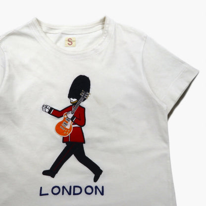 BRU NA BOIINE Souvenir T-Shirt, Size S, White, LONDON, Cotton, Made in Japan