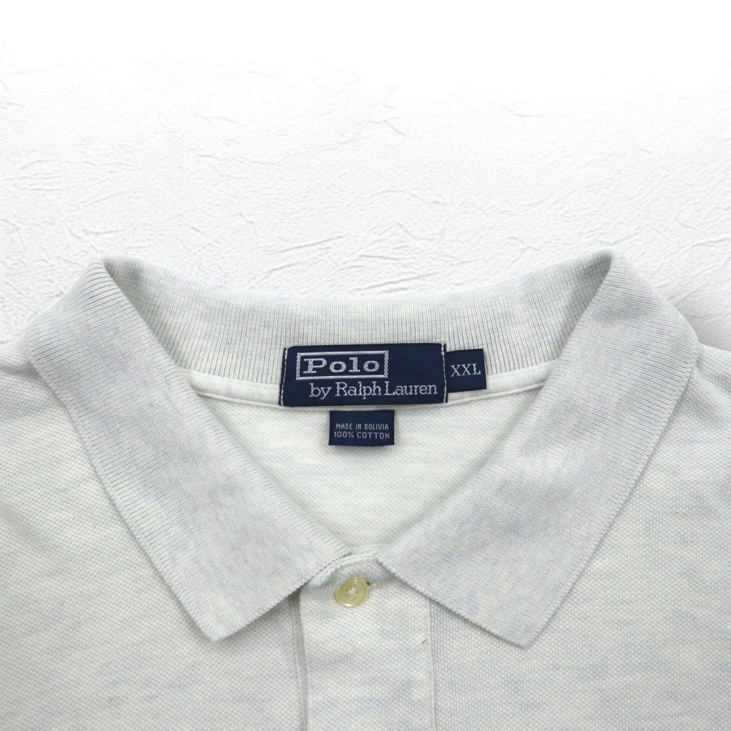 Polo by Ralph Lauren 90s Polo Shirt 2XL Grey Pique Small Pony Embroidery Big Size
