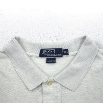 Polo by Ralph Lauren 90s Polo Shirt 2XL Grey Pique Small Pony Embroidery Big Size