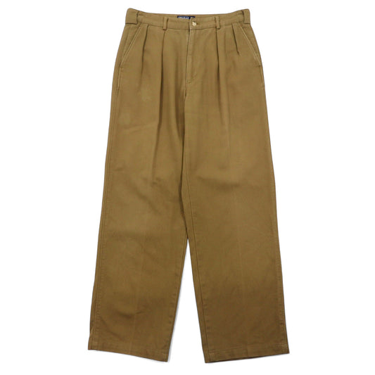 日本然リトテ-古着オンライン-Polo by Ralph Lauren 90年代 タック スラックスパンツ 76 ベージュ コットン 日本製-Polo by Ralph Lauren 90's Tuck Slacks Pants 76 Beige Cotton Japan Made