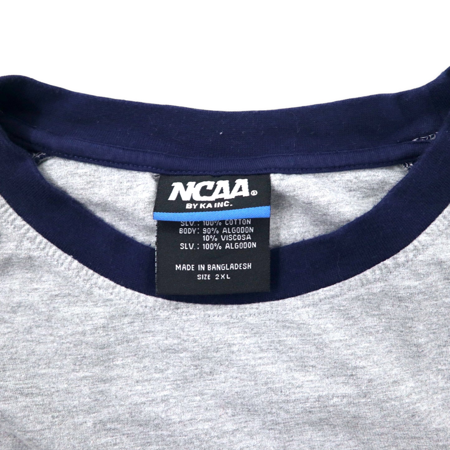 NCAA BY KA INC. カレッジプリント ラグランTシャツ 2XL グレー コットン MICHIGAN ビッグサイズ