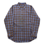 PENDLETON Wool Check Button-Down Shirt, L, Blue, Brown, Made in Mexico