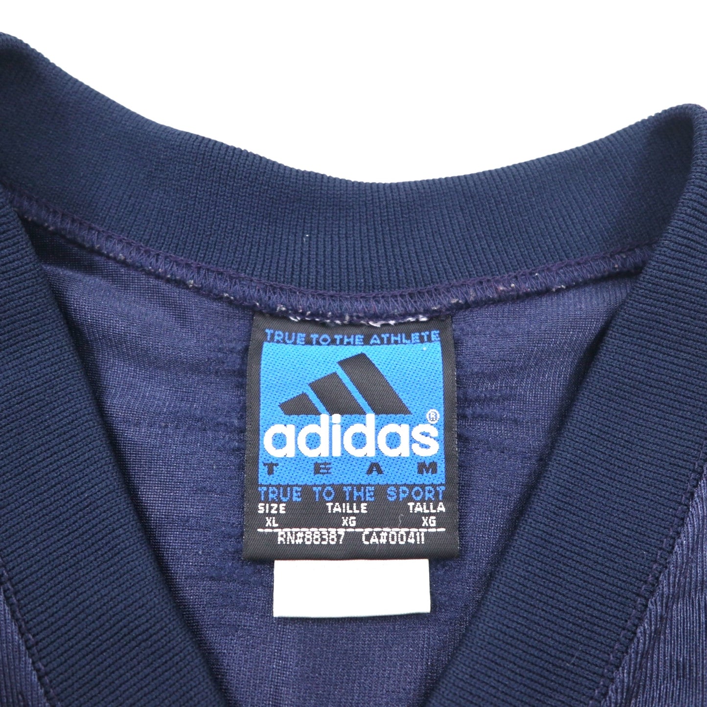 adidas 00年代 TEAMタグ ゲームシャツ XL ネイビー ナイロン ナンバリング