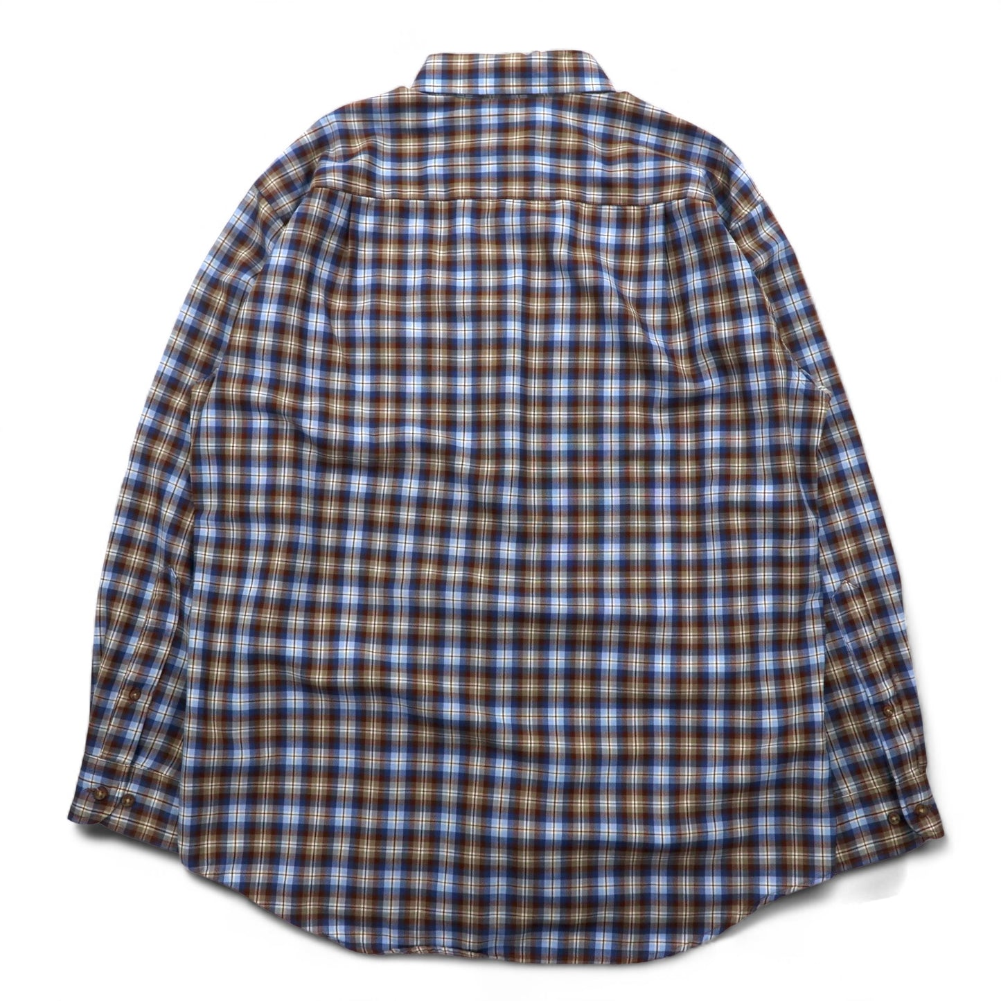 PENDLETON ウール チェック ボタンダウンシャツ L ブルー ブラウン メキシコ製