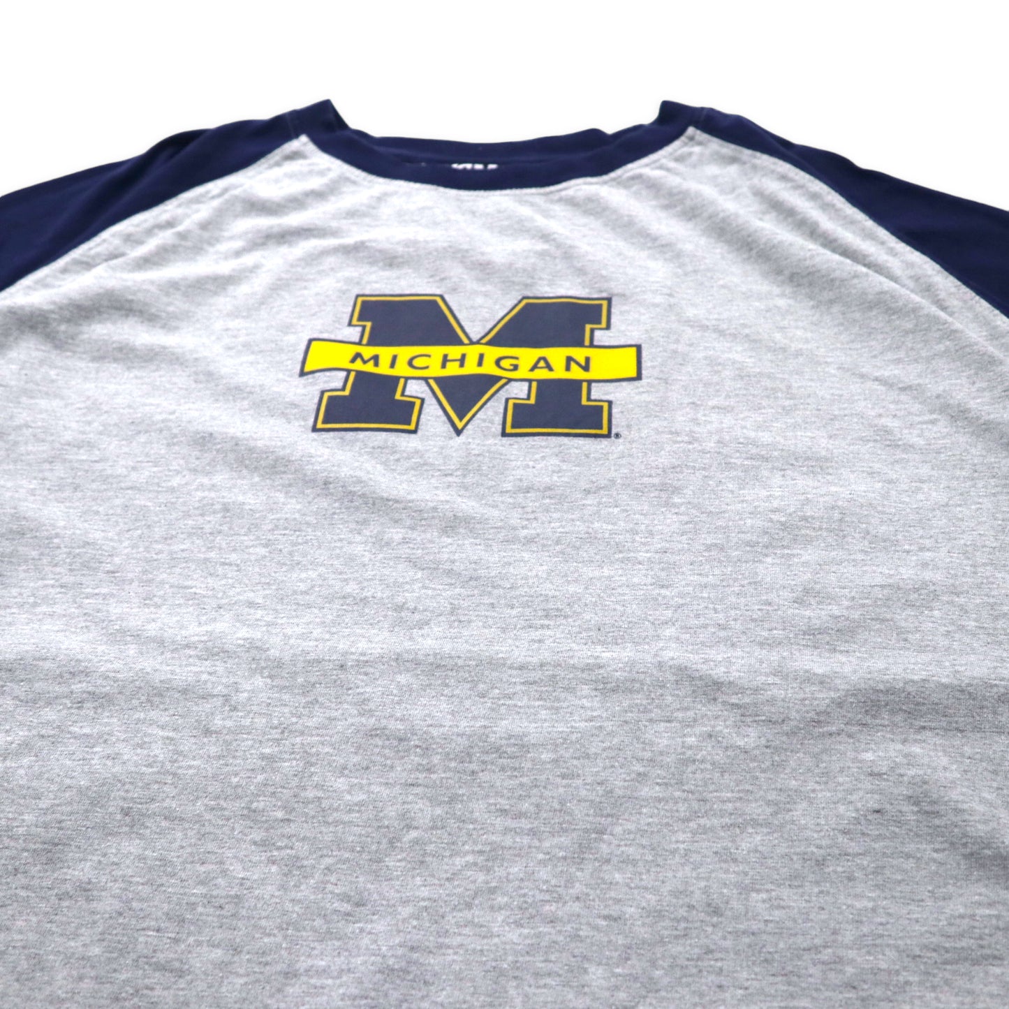 NCAA BY KA INC. カレッジプリント ラグランTシャツ 2XL グレー コットン MICHIGAN ビッグサイズ