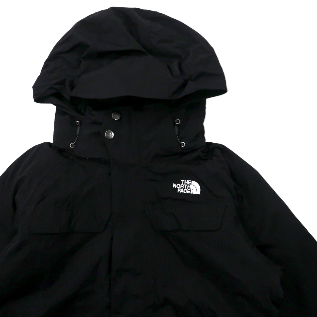 THE NORTH FACE Mountain Parka M Black Nylon 550 HYVENT Waterproof High Neck Hood Detachable