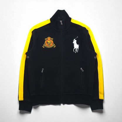 Polo Ralph Lauren 90s Big Pony Embroidered Reverse Weave Track Jacket, Size M, Black
