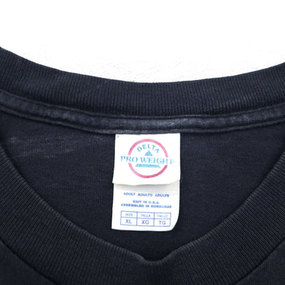 DELTA 00年代 KNIT IN USA スカル プリント PRO WEIGHT Tシャツ XL ブラック 両面プリント Bike Week