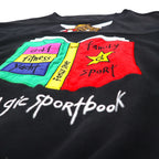 Castelbajac sport 90s character embroidered sweatshirt S black magic sport book made in Japan