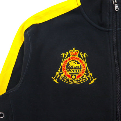 Polo Ralph Lauren 90s Big Pony Embroidered Reverse Weave Track Jacket, Size M, Black