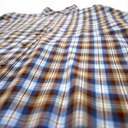 PENDLETON ウール チェック ボタンダウンシャツ L ブルー ブラウン メキシコ製