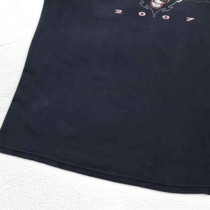 DELTA 00年代 KNIT IN USA スカル プリント PRO WEIGHT Tシャツ XL ブラック 両面プリント Bike Week