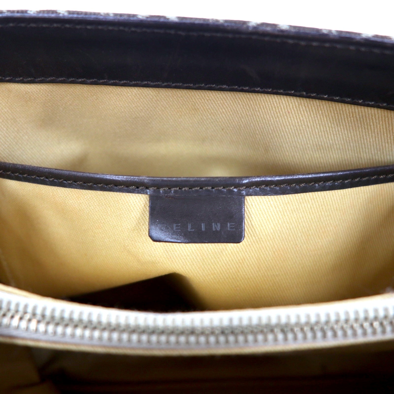 CELINE Made in Italy Old C Macadam Handbag Tote Bag Brown Canvas All-over Pattern CE00