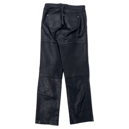 BLACK ROOSTER Leather Pants 50 Black Zipper Fly