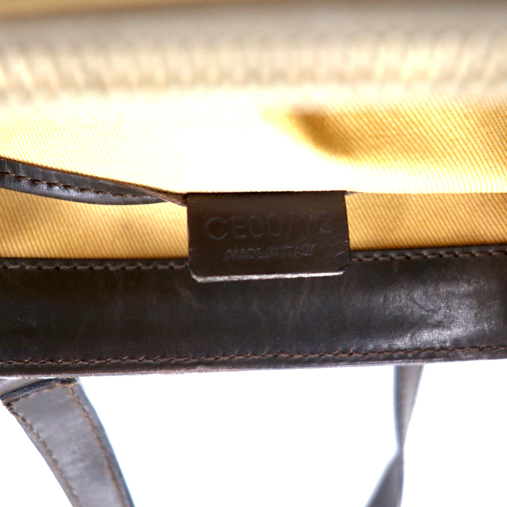 CELINE Made in Italy Old C Macadam Handbag Tote Bag Brown Canvas All-over Pattern CE00