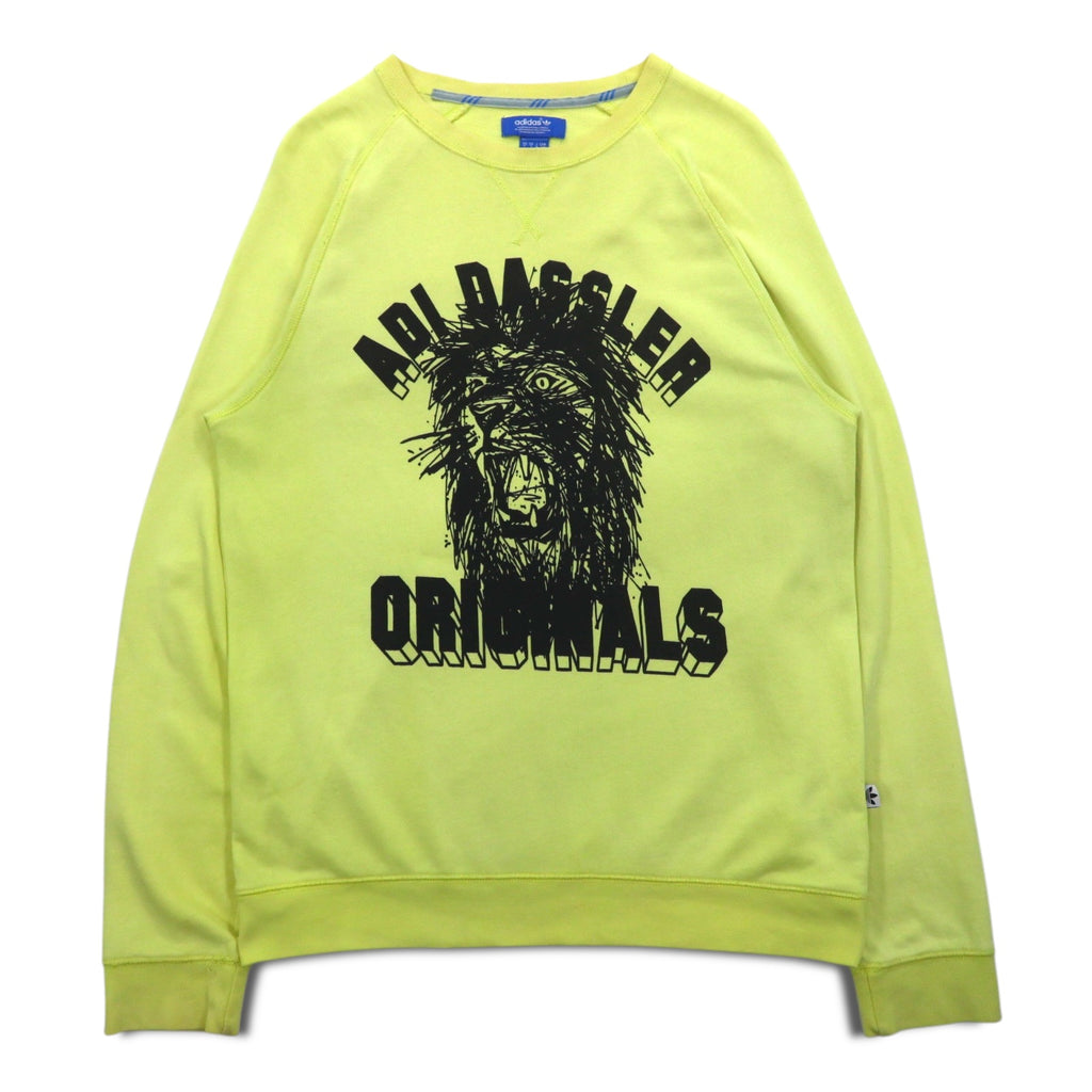adidas originals crew neck sweatshirt M yellow cotton front V BLUZA F78084