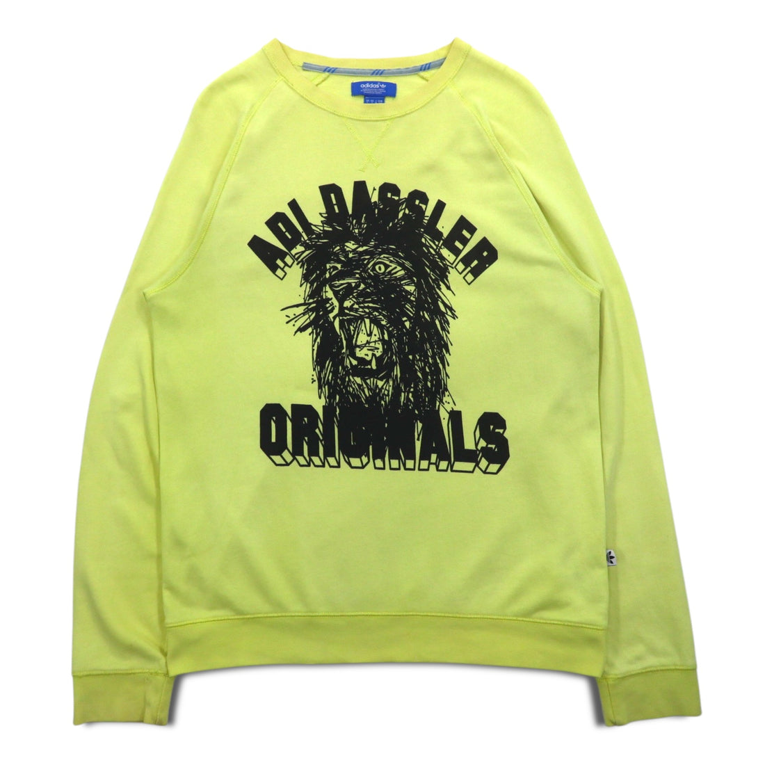adidas originals crew neck sweatshirt M yellow cotton front V BLUZA F78084