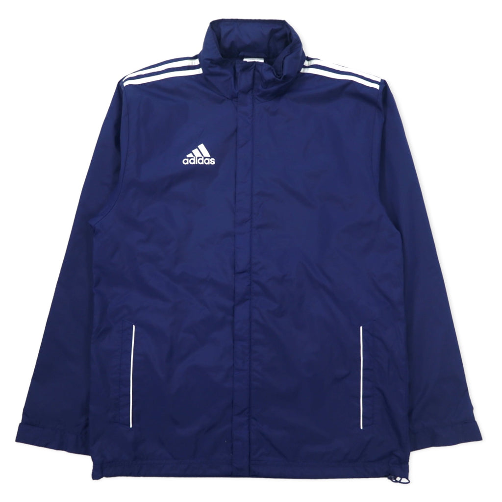 日本然リトテ-古着オンライン-adidas トラックジャケット シェルパーカー ジャージ L ネイビー ポリエステル 撥水 メッシュライナー 3ストライプス-adidas Track Jacket Shell Hoodie Jersey L Navy Polyester Water Repellent Mesh Liner 3 Striped