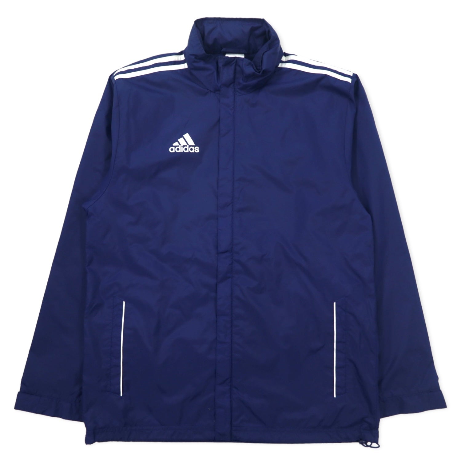 日本然リトテ-古着オンライン-adidas トラックジャケット シェルパーカー ジャージ L ネイビー ポリエステル 撥水 メッシュライナー 3ストライプス-adidas Track Jacket Shell Hoodie Jersey L Navy Polyester Water Repellent Mesh Liner 3 Striped