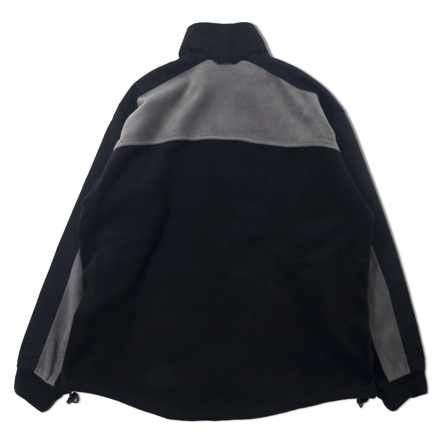 Columbia 90年代 ナイロン切り替え フルジップ フリースジャケット L ブラック ポリエステル ワンポイントロゴ刺繍 ビッグサイズ XM7313