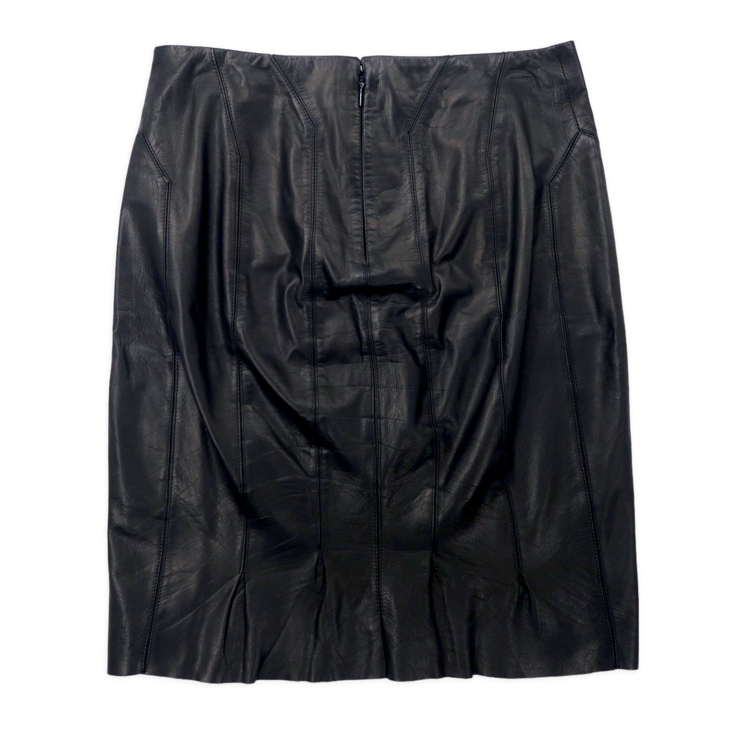 【先着予約】GUCCI レザースカート 38 ブラック ゴートスキン 山羊革 スカート