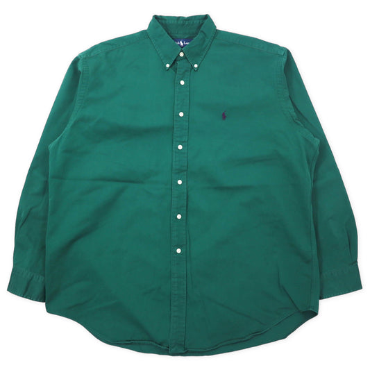 Ralph Lauren ボタンダウンシャツ XL グリーン コットン BLAKE スモールポニー刺繍 ビッグサイズ