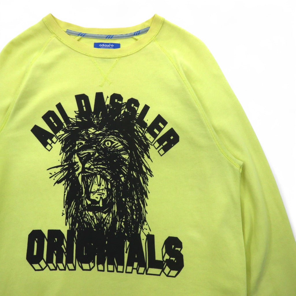adidas originals crew neck sweatshirt M yellow cotton front V BLUZA F78084