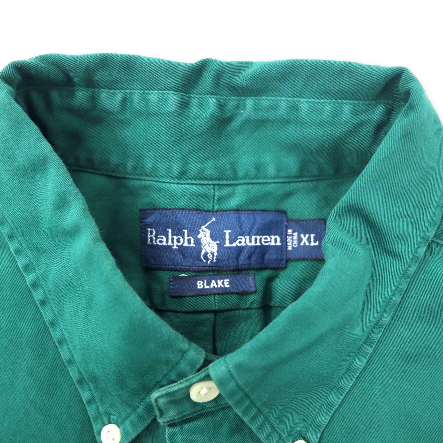 Ralph Lauren ボタンダウンシャツ XL グリーン コットン BLAKE スモールポニー刺繍 ビッグサイズ