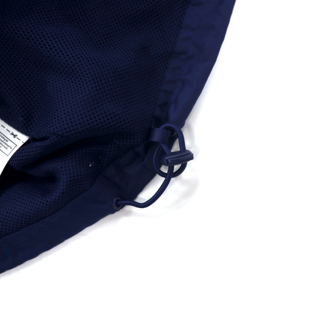 adidas Track Jacket Shell Parka Jersey L Navy Polyester Water Repellent Mesh Liner 3 Stripes
