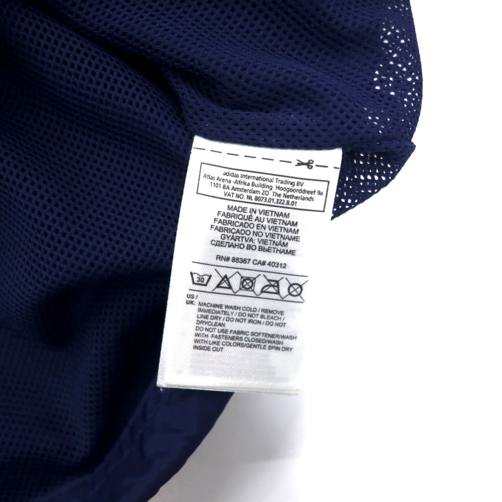 adidas トラックジャケット シェルパーカー ジャージ L ネイビー ポリエステル 撥水 メッシュライナー 3ストライプス