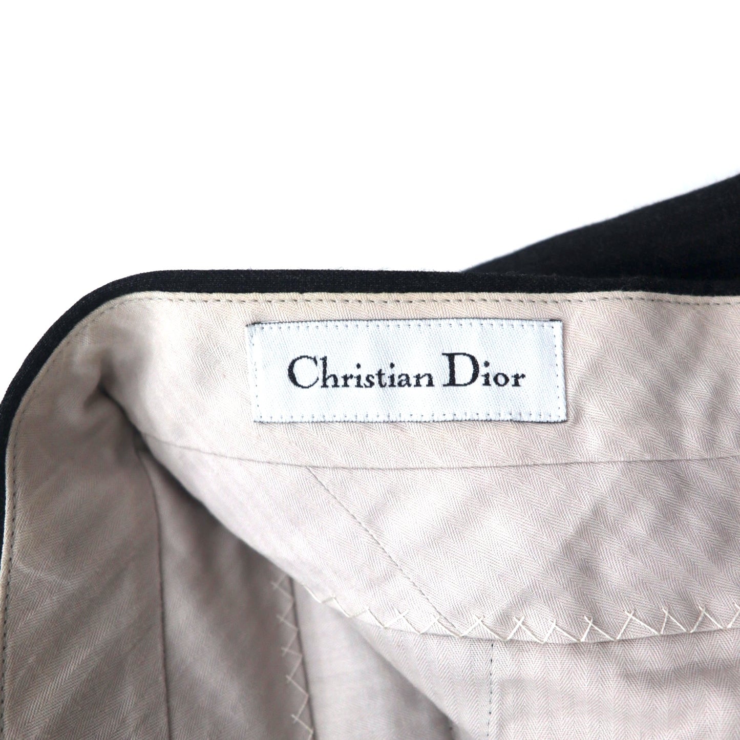 Christian Dior オールド タック ワイド スラックスパンツ 84 グレー ウール 日本製