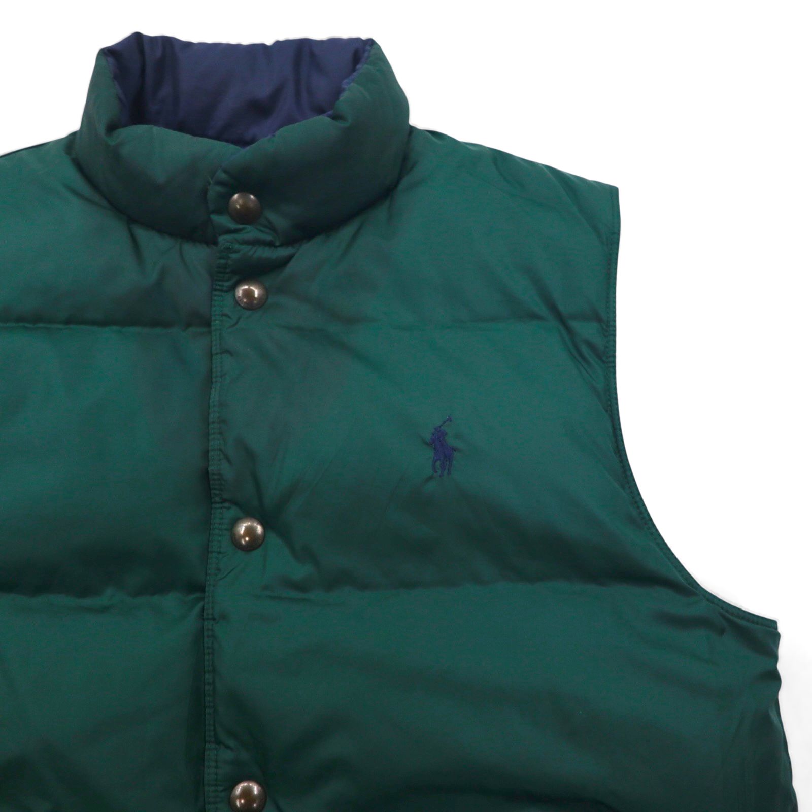 Polo Ralph Lauren 90s Reversible Down Vest, Size M, Navy, Small Pony Embroidery
