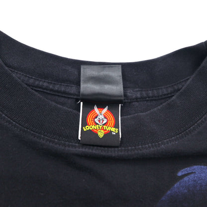 Warner Bros. ルーニー・テューンズ LOONEY TUNES アニメ キャラクター プリント Tシャツ L ブラック NAUGHTY