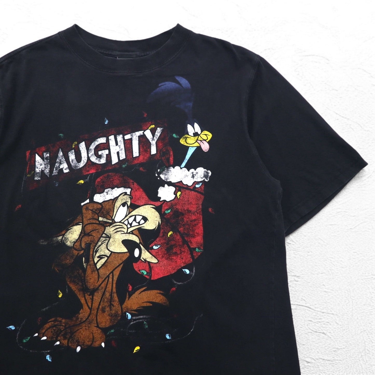 Warner Bros. ルーニー・テューンズ LOONEY TUNES アニメ キャラクター プリント Tシャツ L ブラック NAUGHTY