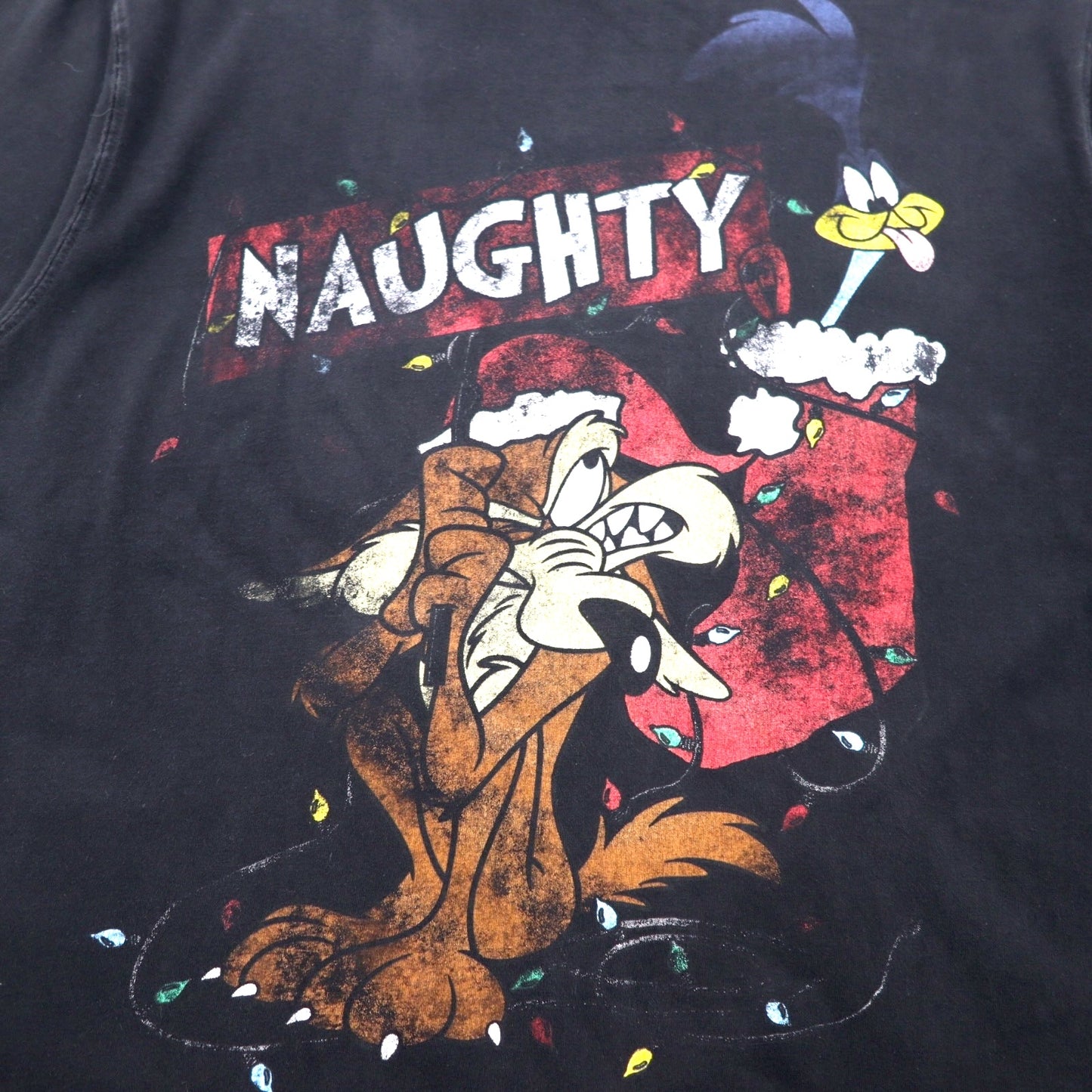 Warner Bros. ルーニー・テューンズ LOONEY TUNES アニメ キャラクター プリント Tシャツ L ブラック NAUGHTY