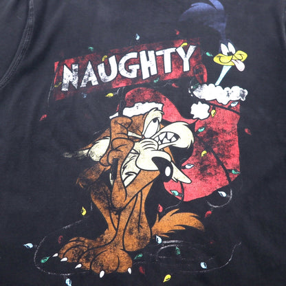 Warner Bros. ルーニー・テューンズ LOONEY TUNES アニメ キャラクター プリント Tシャツ L ブラック NAUGHTY