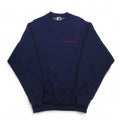 FRUIT OF THE LOOM 90s USA made SUPER COTTON sweatshirt L Navy Fleece lining SKYJACK One point embroidery