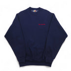 FRUIT OF THE LOOM 90s USA made SUPER COTTON sweatshirt L Navy Fleece lining SKYJACK One point embroidery