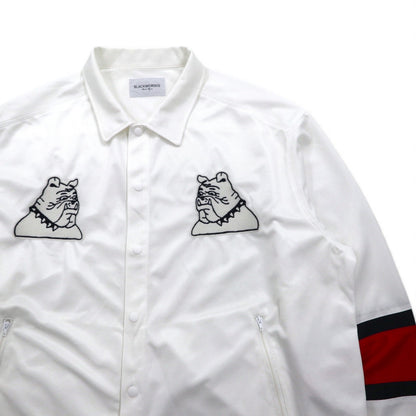 BLACKWEIRDOS ポリエステルシャツ ジャケット ジャージ FREE ホワイト ワッペン スナップボタン