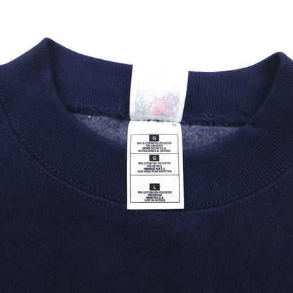 FRUIT OF THE LOOM 90年代 USA製 SUPER COTTON スウェット L ネイビー 裏起毛 SKYJACK ワンポイント刺繍