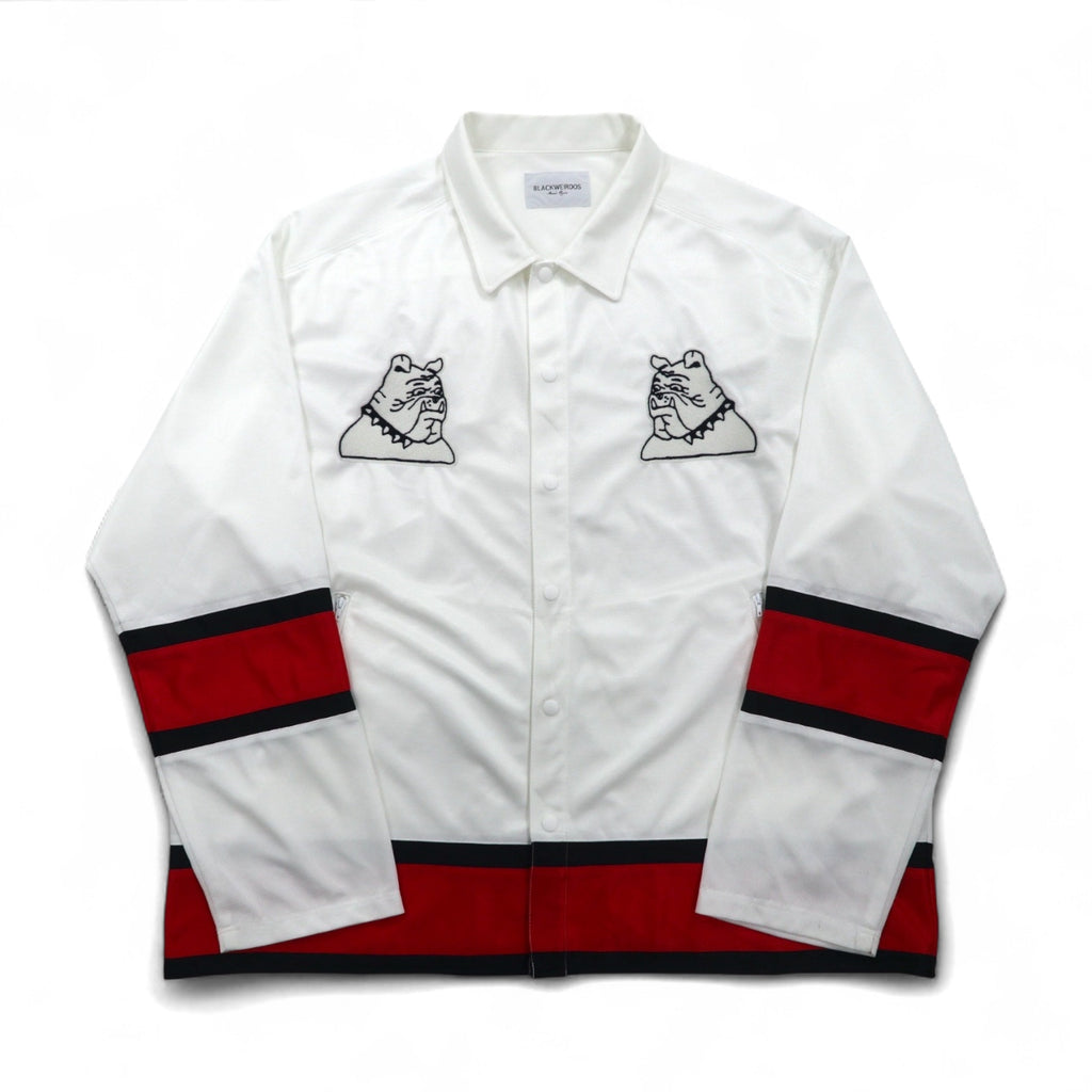 BLACKWEIRDOS Polyester Shirt Jacket Jersey Free White Patch Snap Button