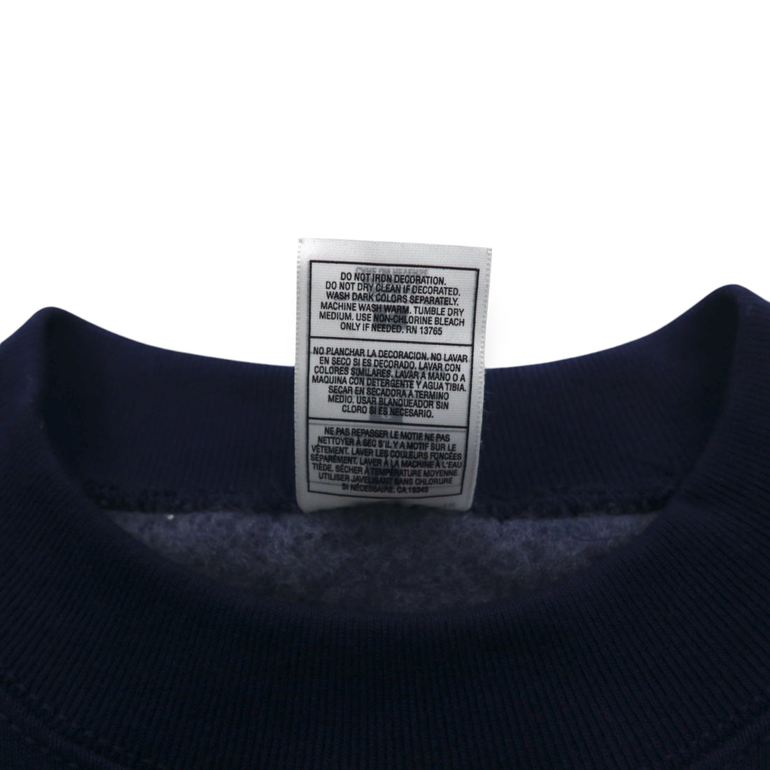 FRUIT OF THE LOOM 90s USA made SUPER COTTON sweatshirt L Navy Fleece lining SKYJACK One point embroidery